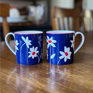 2 Kate Spade New York Wickford Collection Belleville Pond Lenox Mugs Blue Floral